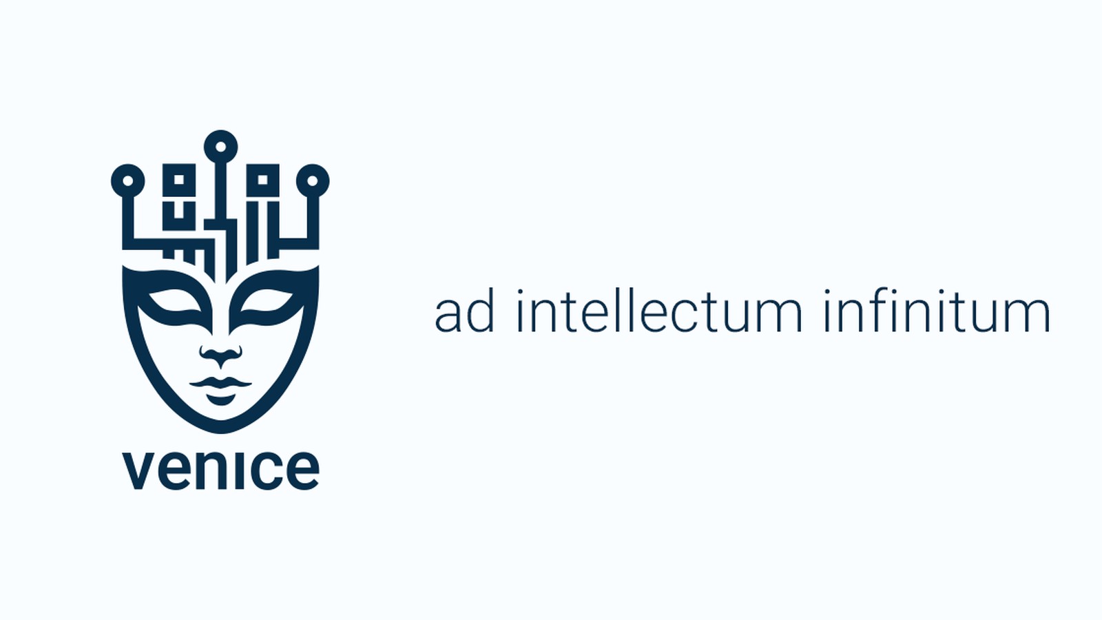 The Venice AI logo featuring a stylized mask with circuit board patterns above