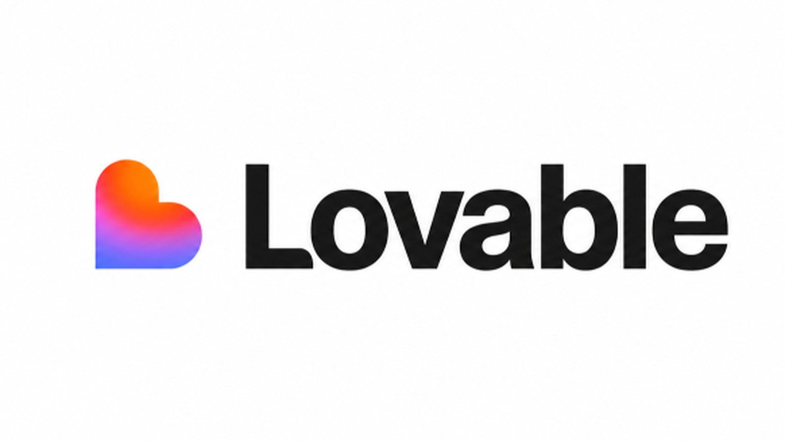 The official Lovable company logo featuring a gradient heart icon and black text
