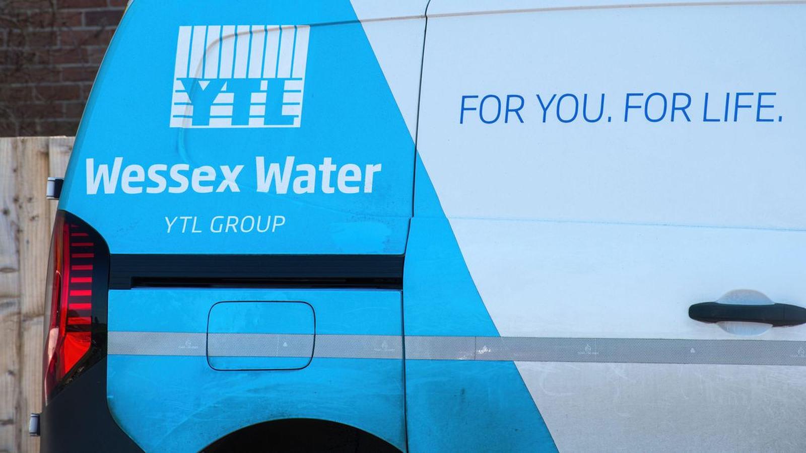 A close up of a Wessex Water service van with company branding visible
