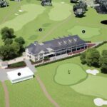 Aerial conceptual rendering of the Aspen Golf Club facilities master plan showing course layout and