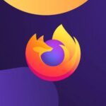 The official Mozilla Firefox browser logo centered against a colorful abstract background