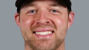 Close up portrait of San Diego Padres pitcher Michael King smiling