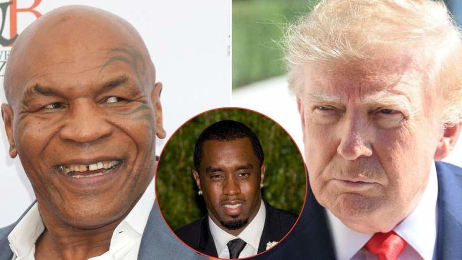 Composite image showing Mike Tyson, Donald Trump, and Sean Combs