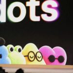 Sam Altman presenting OpenAIs new AI agent Dots on stage in front of a large screen