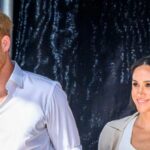 Prince Harry and Meghan Markle standing together during an appearance
