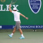 Tennis player Rafael Jodar on court during a match at the Rolex Shanghai Masters