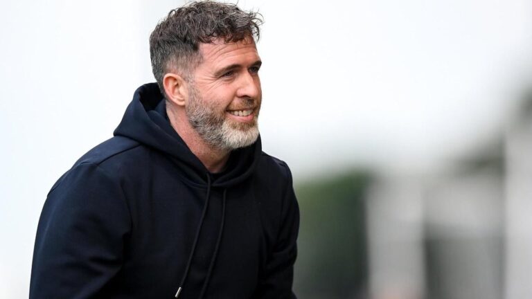 Shamrock Rovers manager Stephen Bradley wearing a black hooded sweatshirt outdoors