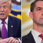Portrait of Donald Trump and Senator Tom Cotton side by side