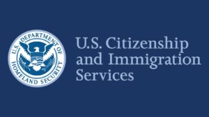 The official seal and text logo for the U.S. Citizenship and Immigration Services agency